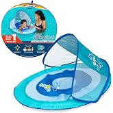 SwimWays Baby Spring Float with Adjustable Canopy and UPF Sun Protection, Blue Lobster