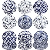 FYSUIMU 60 Pcs Blue White Flower Paper Plates Chinoiserie Floral Pattern Disposable Plates 9 Inch Party Tableware for Wedding Birthday Picnic Table Decor Supplies, 6 Designs