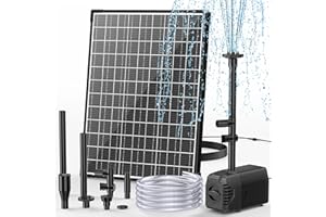 POPOSOAP Solar Water Fountain Pump, 20W Solar Powered Water Pump 320GPH Flow Adjustable, Solar Fountain Pump with 17Ft Cord Length for Ponds, Fish Tank, Wildlife Garden, Waterfall