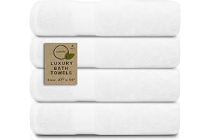 Softolle 100% Cotton Luxury Bath Towels - 600 GSM Cotton Towels for Bathroom - Set of 4 Bath Towel - Eco-Friendly, Super Soft, Highly Absorbent Bath Towel - Oeko-Tex Certified - 27 x 54 inches (White)