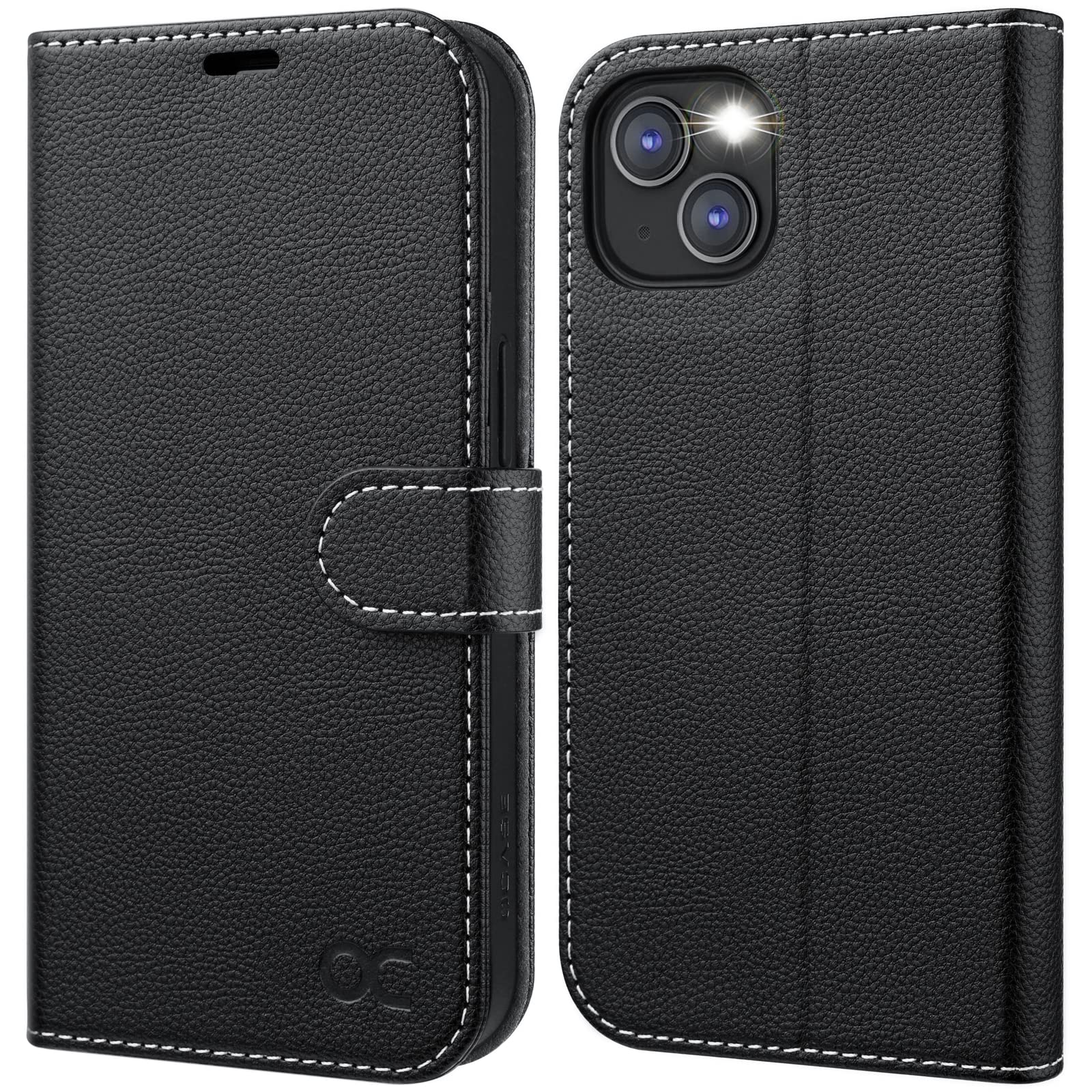 Photo 1 of OCASE Compatible with iPhone 13 Wallet Case, PU Leather Flip Folio Case with Card Holders RFID Blocking Kickstand [Shockproof TPU Inner Shell] Phone Cover 6.1 Inch 2021 (Litchi Black)