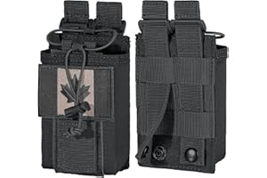 bvya Radio Case/Radio Holder Molle Tactical Radio Holster Adjustable Interphone Storage Bag Outdoor Sports Radio Pouch for Tw