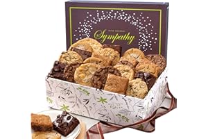 Broadway Basketeers Condolence Sympathy Gift Baskets, Fresh Baked Assorted Brownies & Cookies Gift Box, Individually Wrapped Desserts Care Package for Condolences, Memorial, Remembrance