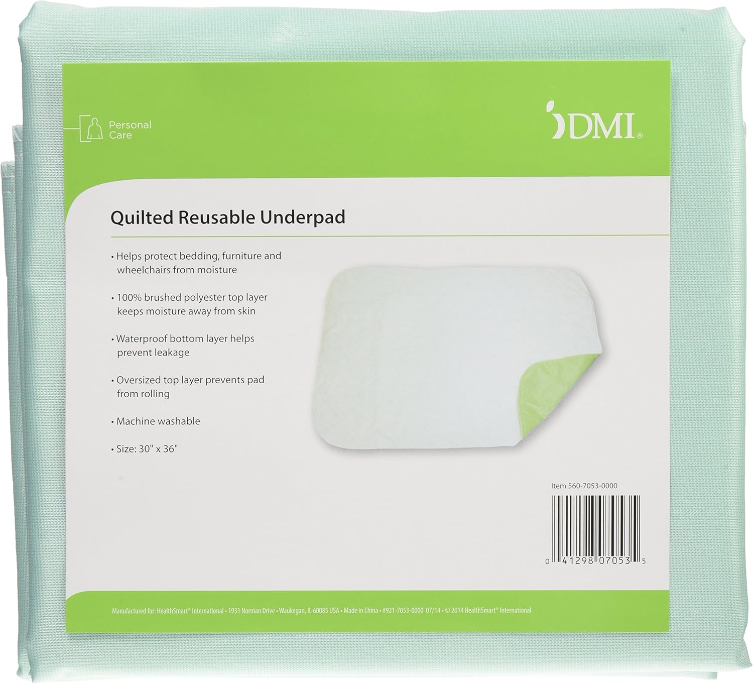 DMI Incontinence Reusable Bed Pad, Washable and Waterproof, 30 x 36: Health & Personal Care