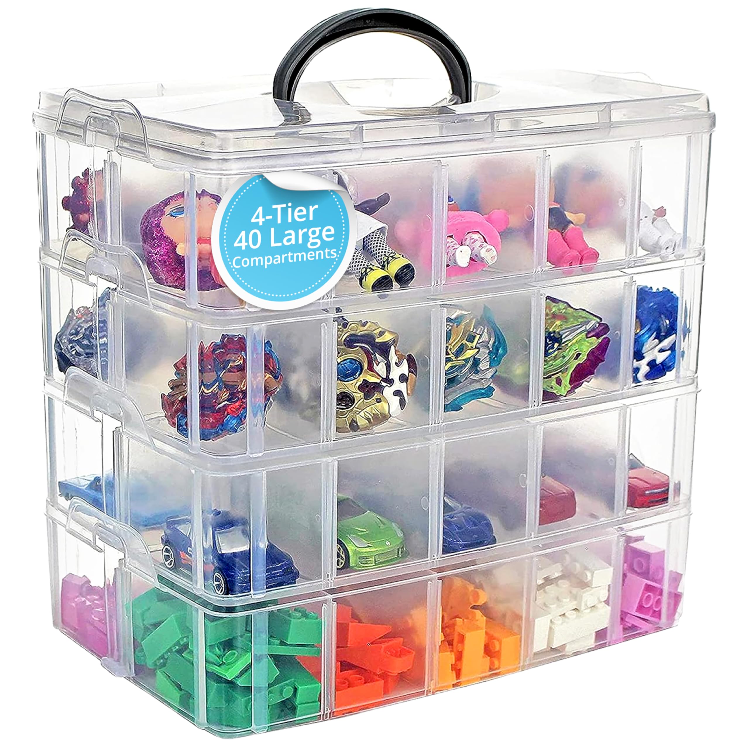 Photo 1 of Bins & Things 40-Compartment Organizer for LOL Dolls - Beads and Craft Storage, Compact Toy Organizer for Small Toy Figures - Portable, Durable Storage Solution