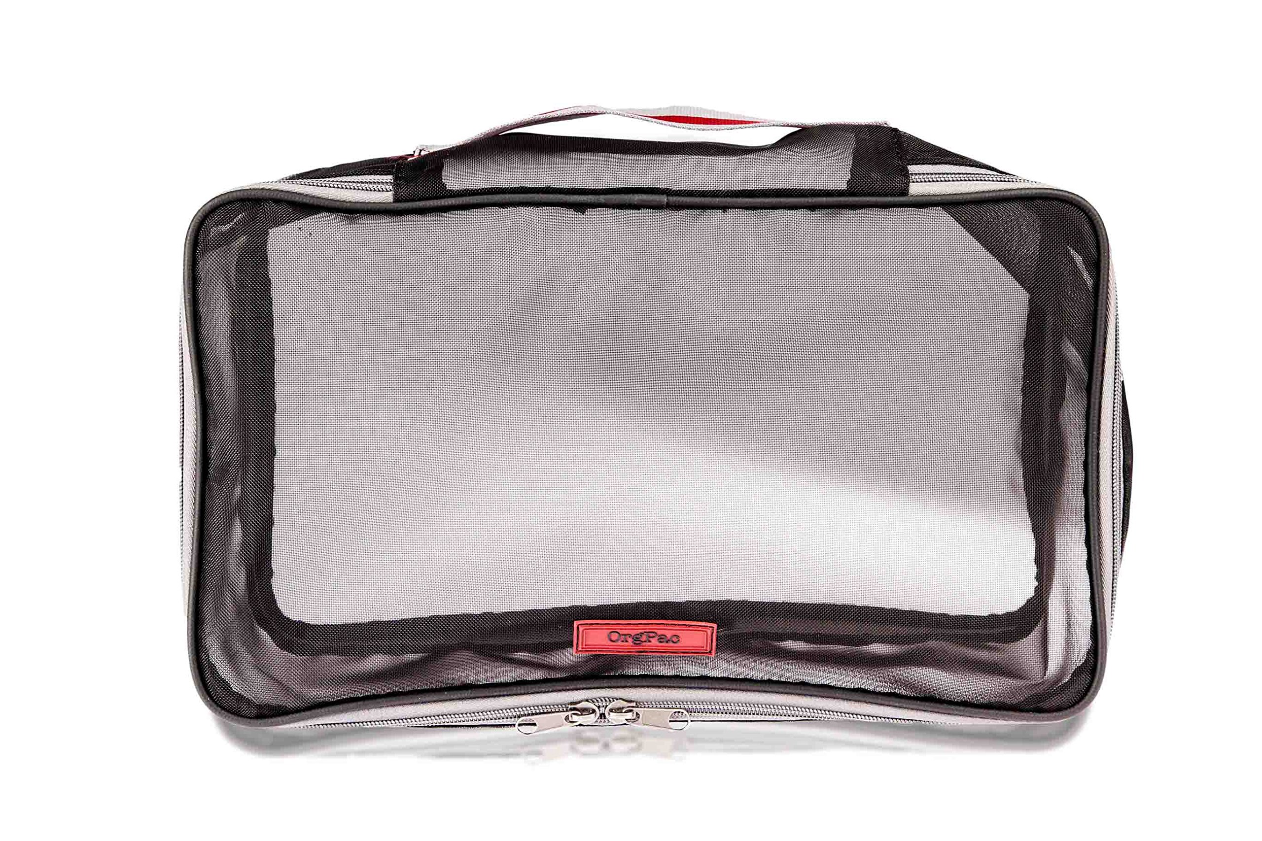 LeanPac® OrgPac 1 Piece Fine Mesh Travel Organiser Packing Cube Black MOrg Large