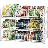 Simple Houseware Stackable Can Rack Organizer Storage for Pantry, White
