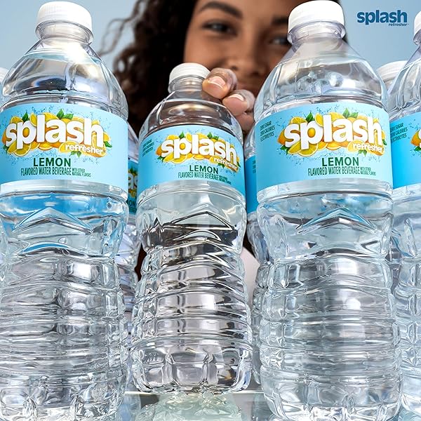 SPLASH REFRESHER FLAVORED WATER BOTTLES, LEMON FLAVOR – 6-PACK, 16.9 FL OZ – REFRESHING FLAVORED BOTTLED WATER WITH ELECTROLYTES – ZERO SUGAR & ZERO CALORIES