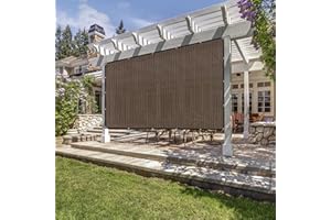 DIFY 8x10 FT 90% Shade Fabric Sun Shade Cloth Privacy Screen with Grommets for Patio Garden Pergola Cover Canopy, Mocha