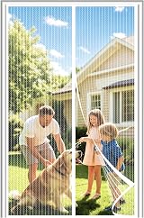 DIKER Fly Screen Doors Magnetic Mesh Curtain 90x210cm White