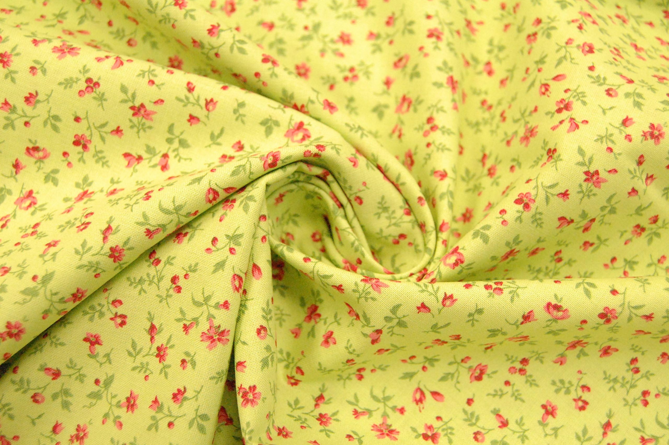 Germany Cotton Wales Flowers Green 0.5 m