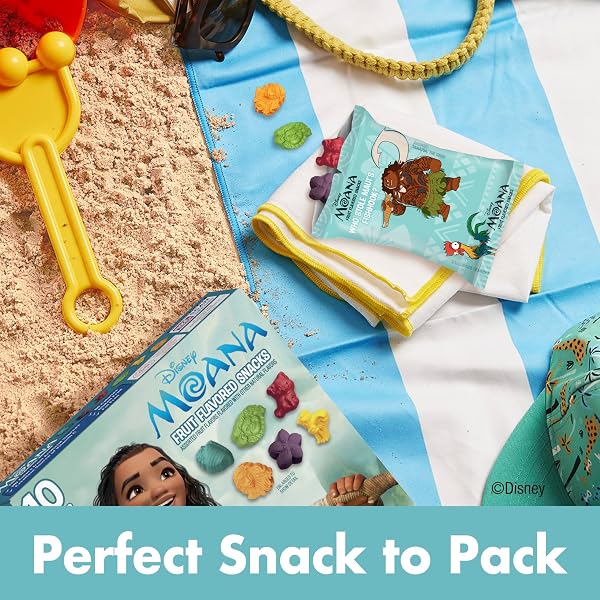 DISNEY MOANA FRUIT FLAVORED SNACKS, GLUTEN FREE, KIDS SNACKS, 10 CT, 8 OZ