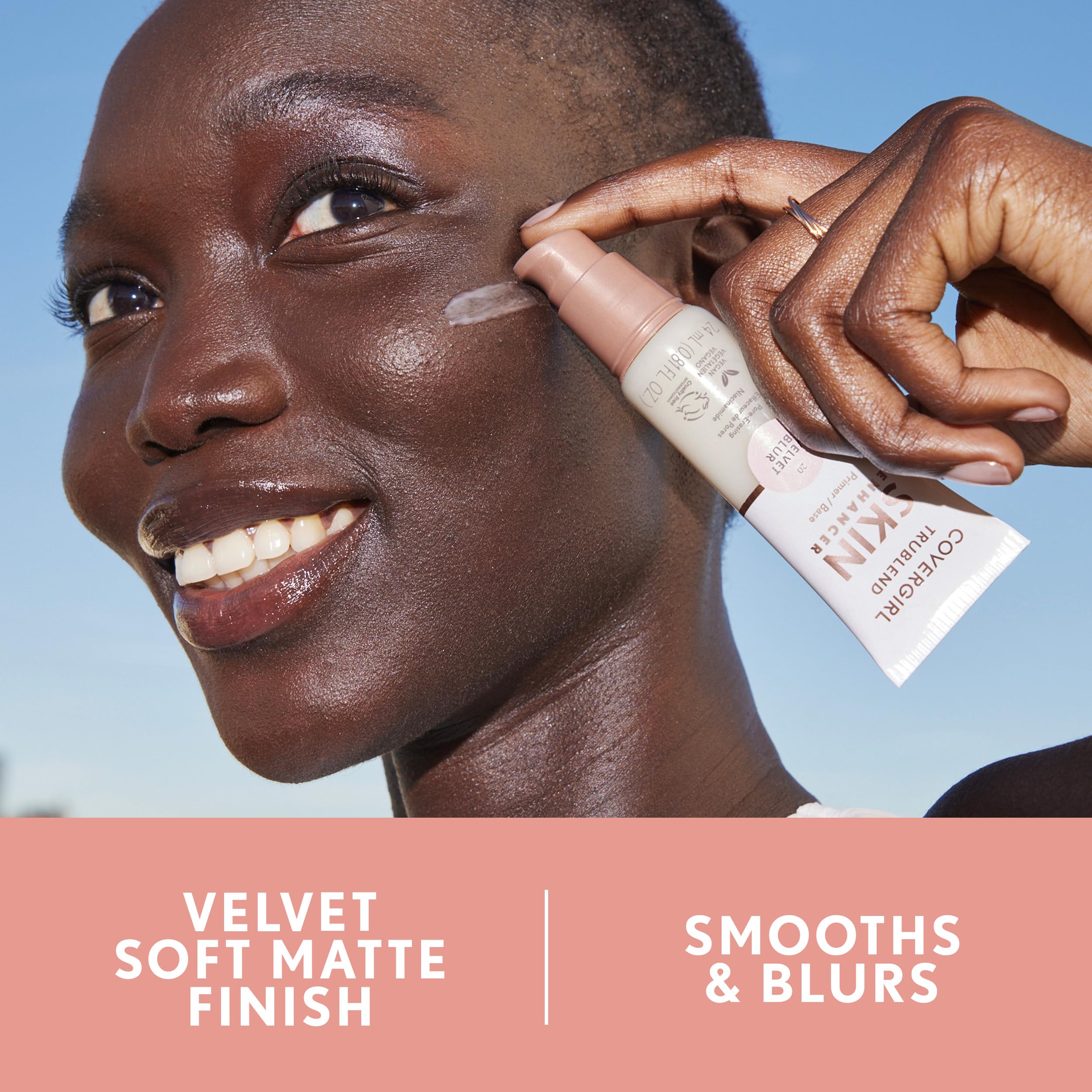 COVERGIRL TruBlend Skin Enhancer, Velvet Blur, Primer, Plumps Dry Skin, Blurs Pores, Hydrating, Brightening, Lasts All Day, 0.81oz