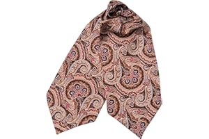 Elizabetta Men's 100% Silk Ascot Ties, Day Cravat Neckties, Handmade in Italy