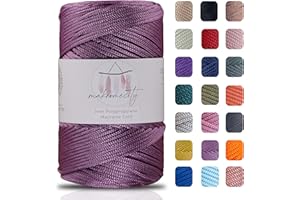 Makromecity, Polyester Macrame Cord 2mm x 250 yards (750 feet) 2mm Polypropylene Plum Macrame Cord for Macrame Art & Crafts for Wall Hangings, Bags, Underplate, Rug (29 Colors Available)