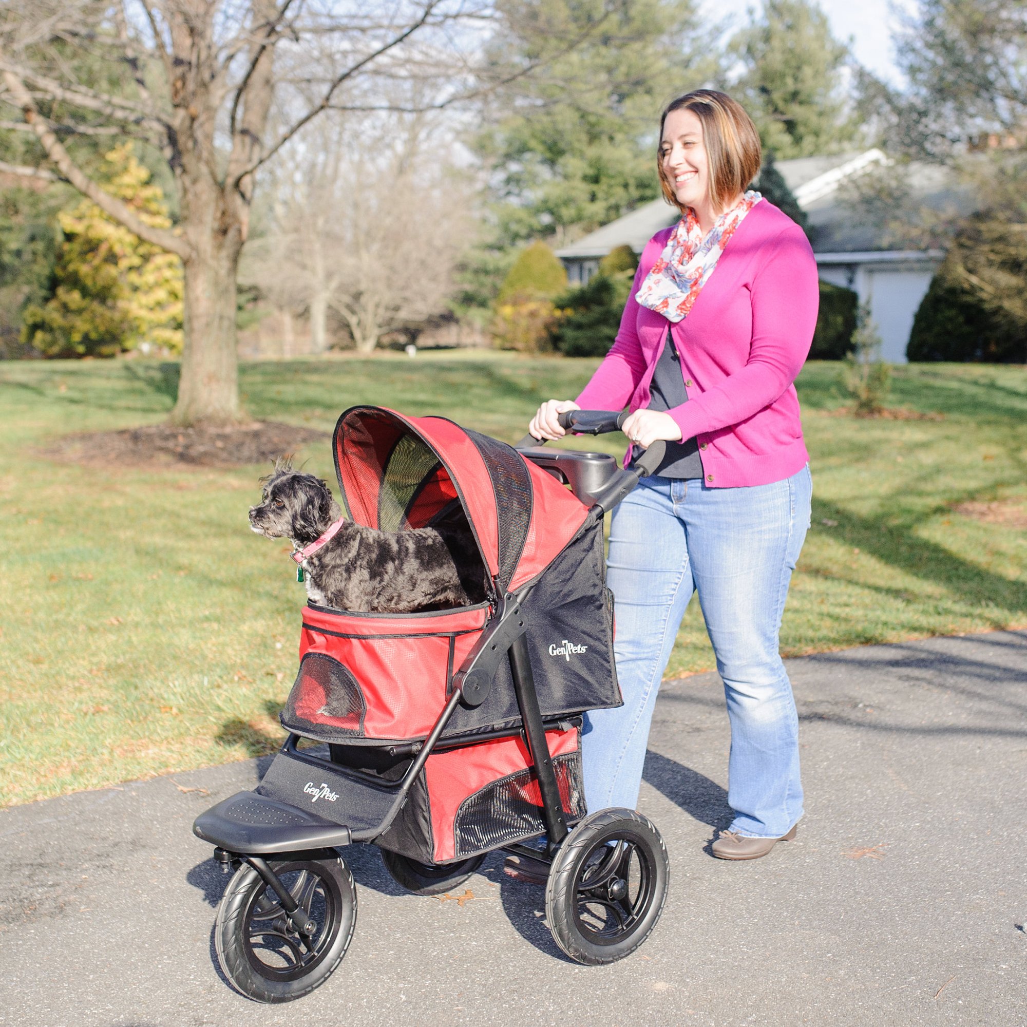 Gen7Pets Jogger Pet Stroller, Red MyDogsLife