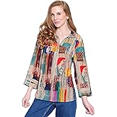 Ali Miles womens Woven Button Front Tunic for Women