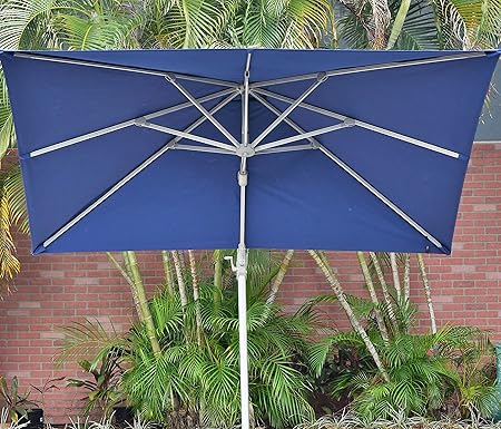 Amazon Com Atlantic Deluxe Square Blue Solar Powered Led Lights 10ft With Uv And Weather Resistant Patio Umbrella Garden Outdoor