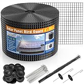 Zapstarz Solar Panel Bird Guard, 6in x 50ft with 50 Fastener Clips | Black PVC Coated Welded Wire Mesh Critter Guard for Solar Panels, Solar Screen for Pigeon Netting Bird Squirrel Proof