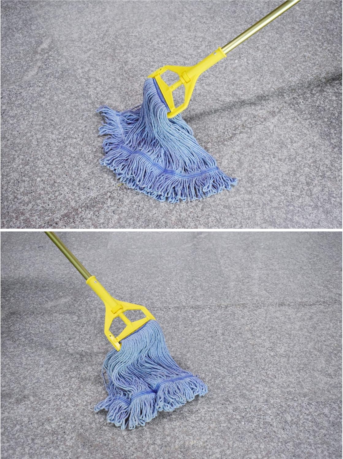 String Mop Heads Replacement Heavy Duty Commercial Grade Blue Cotton Looped End Wet Industrial Cleaning Mop Head Refills (1, Medium): Health & Personal Care