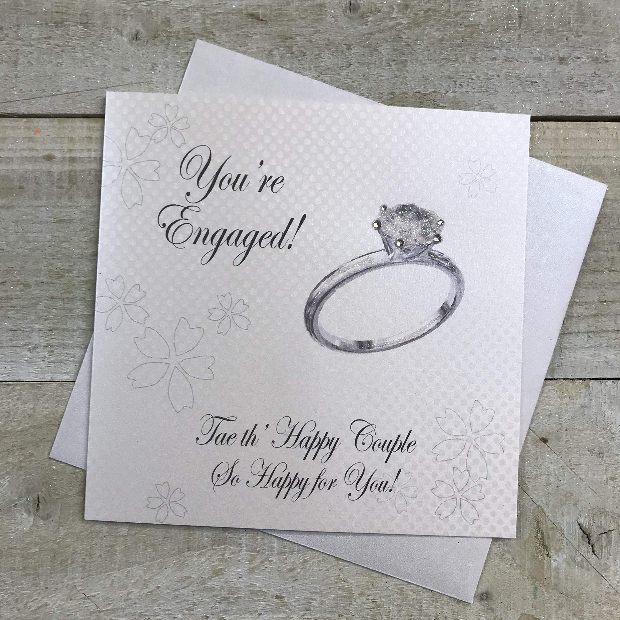 White Cotton Cards Your Engaged To The Happy Couple Handmade Scottish Engagement Card, PS11