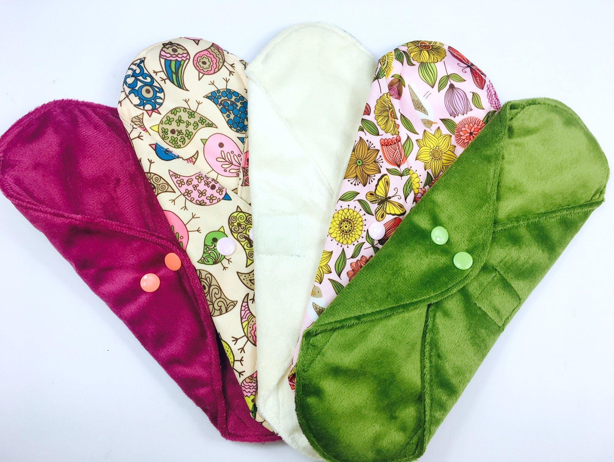 SPECIAL OFFER : REDUCED PRICE - HEAVY Wildlife Collection - 5 Pack Cloth Sanitary Pads (CSP) Heavy Flow, 30cm long x 10cm wide (11.75" L x 4" W) Bamboo CHARCOAL, PUL / MINKY, Washable Reusable Period Protection, Menstrual Products, Mama Towel, Sanitary Napkins - {Kernow Kloth}