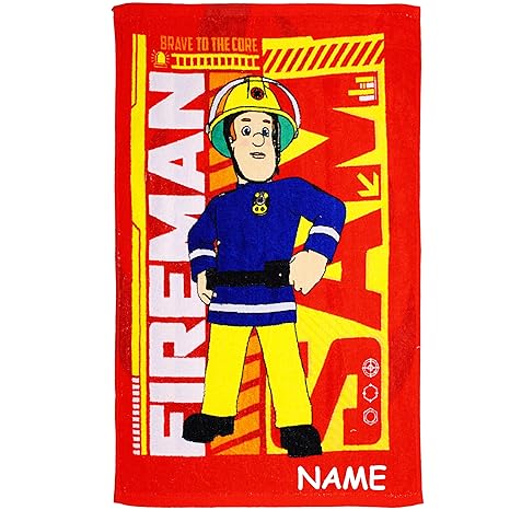 alles-meine.de GmbH kleines Kinderhandtuch / Handtuch /Gästetuch - Feuerwehrmann Sam - inkl. Name - Baumwolle 100 % - 40 cm *