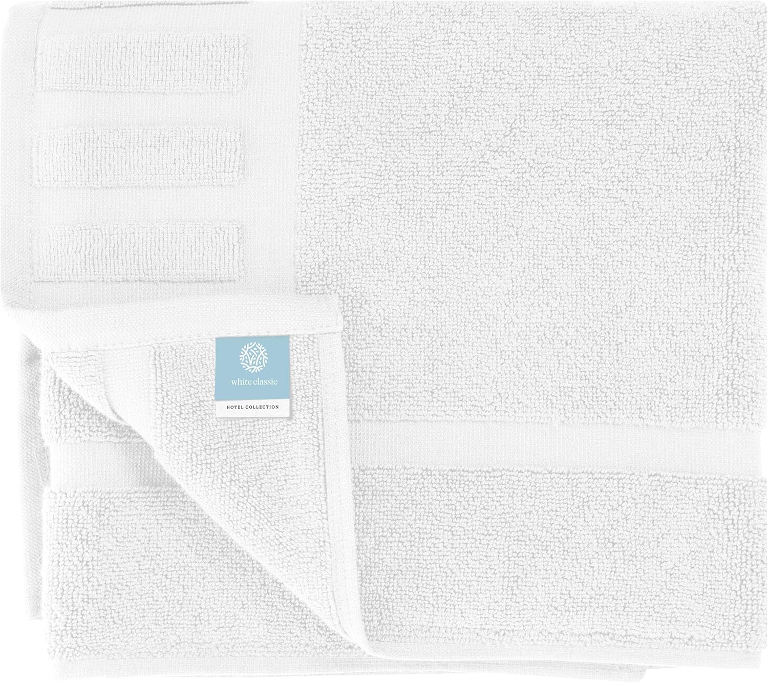 Luxury Bath Mat Floor Towel Set - Absorbent Cotton Hotel Spa Shower/Bathtub Mats [Not a Bathroom Rug] 22"x34" | White | 2 Pack: Home & Kitchen