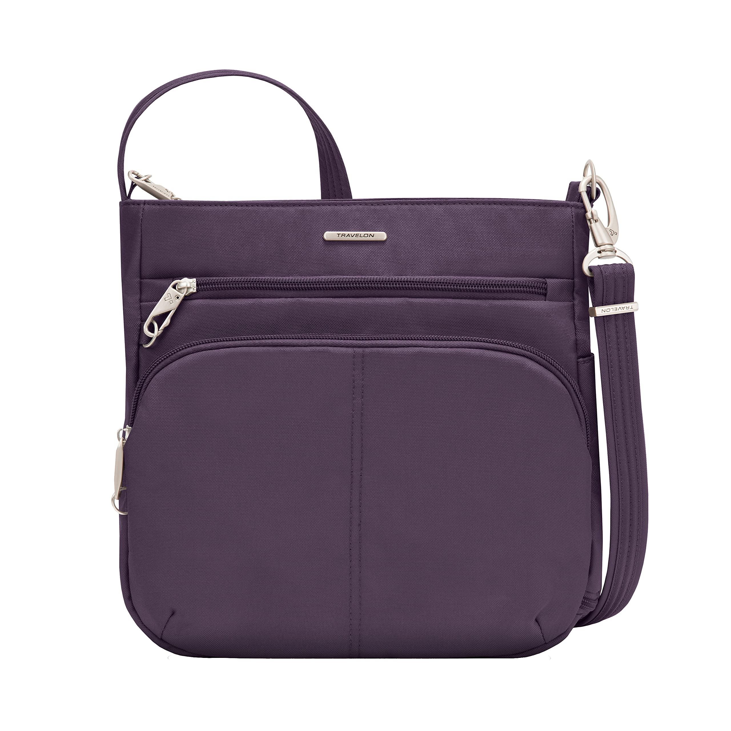 Travelon unisex-adult Anti-Theft Classic North/South Crossbody Bag, Purple, One Size