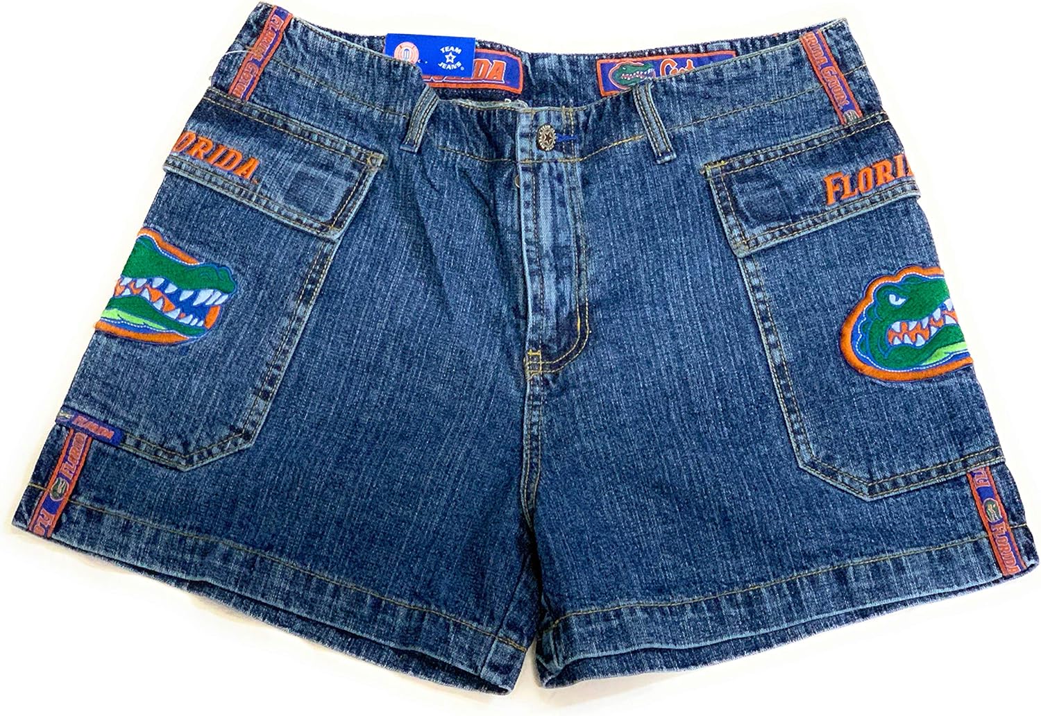 ladies denim cargo shorts