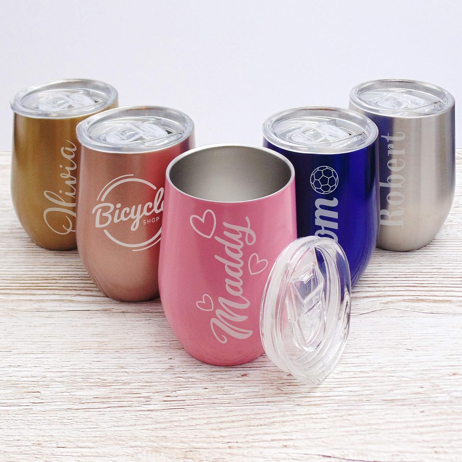 Personalised Stainless Steel Egg Tumbler with Lid 255ml Engraved Gift