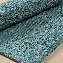 Savi Home Bath Mat Rug 17x24 Aqua Blue, 100% Pure