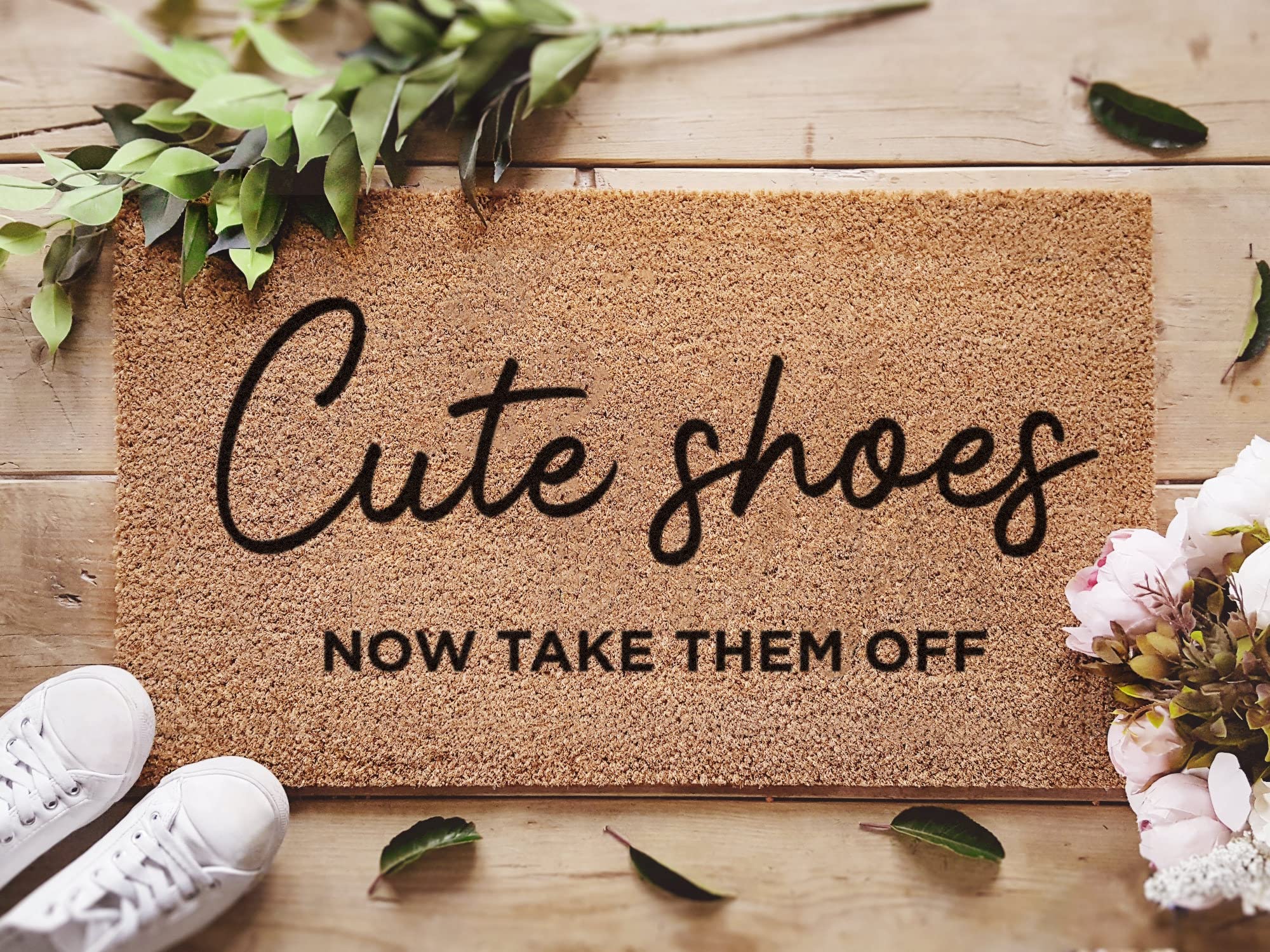 Photo 1 of 16x24 Inch Doormat - Funny Bathroom Home Decor - Cute Shoes Now Take Them Off - Bedroom, Indoor Floor Mat, Dust Stopping