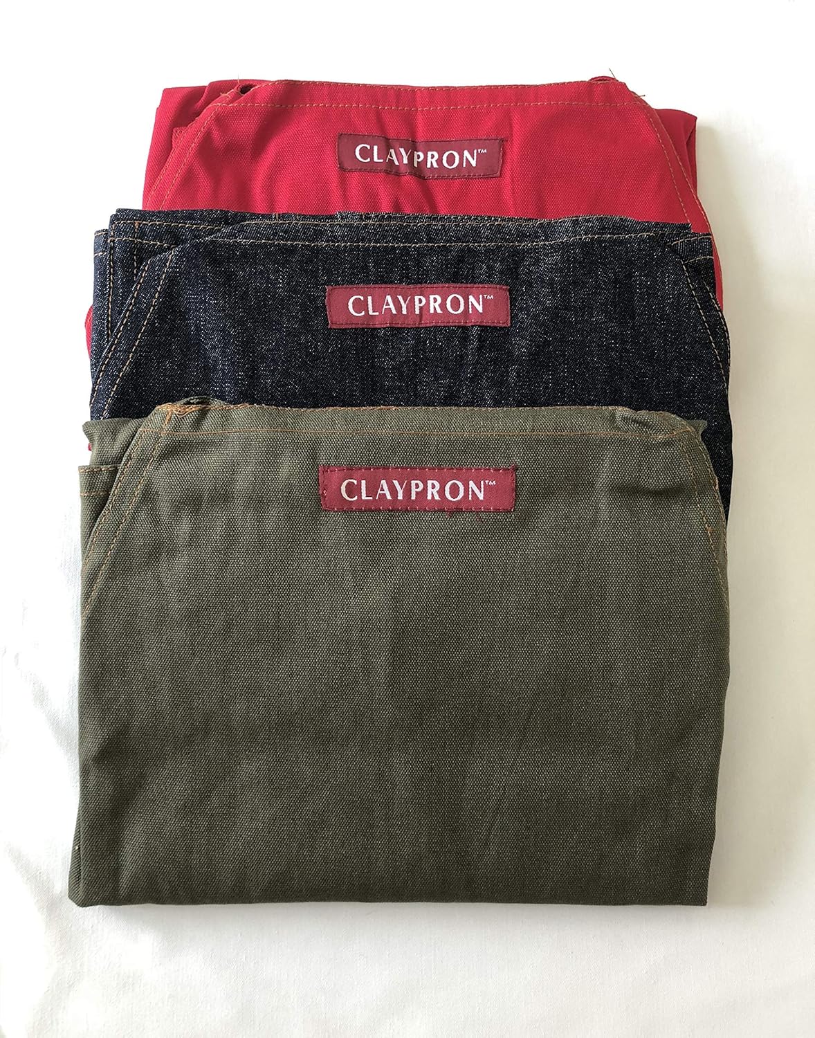 CLAYPRON Kitchen Artist Split Overlapped Apron (Olive Green): Home & Kitchen