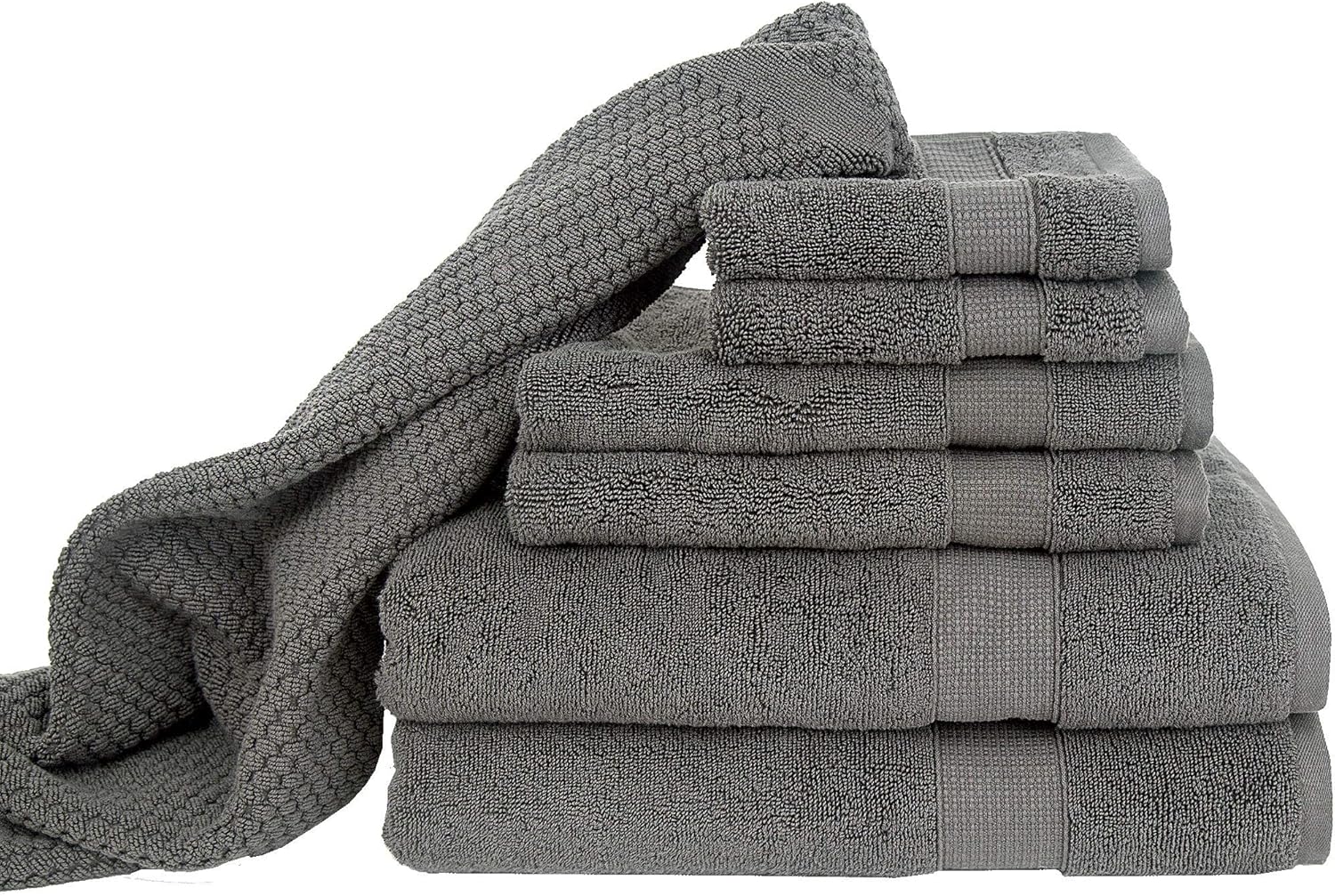 Blake Deluxe 7 Piece Bath Towel and Bath Mat Set - Densely Woven Premium Ultra Soft, High Absorbency Combed Cotton - Luxury Spa Bath Towels - 700 GSM (Light Grey): Home & Kitchen