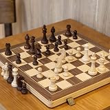 A&A 15 Inch Wooden Chess Set Folding Board 3 Inch King Staunton Pieces view 2