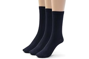 Silky Toes Rayon from Bamboo Seamless Crew Socks for Boys Girls, 3 or 6 Pk Everyday School Uniform Socks