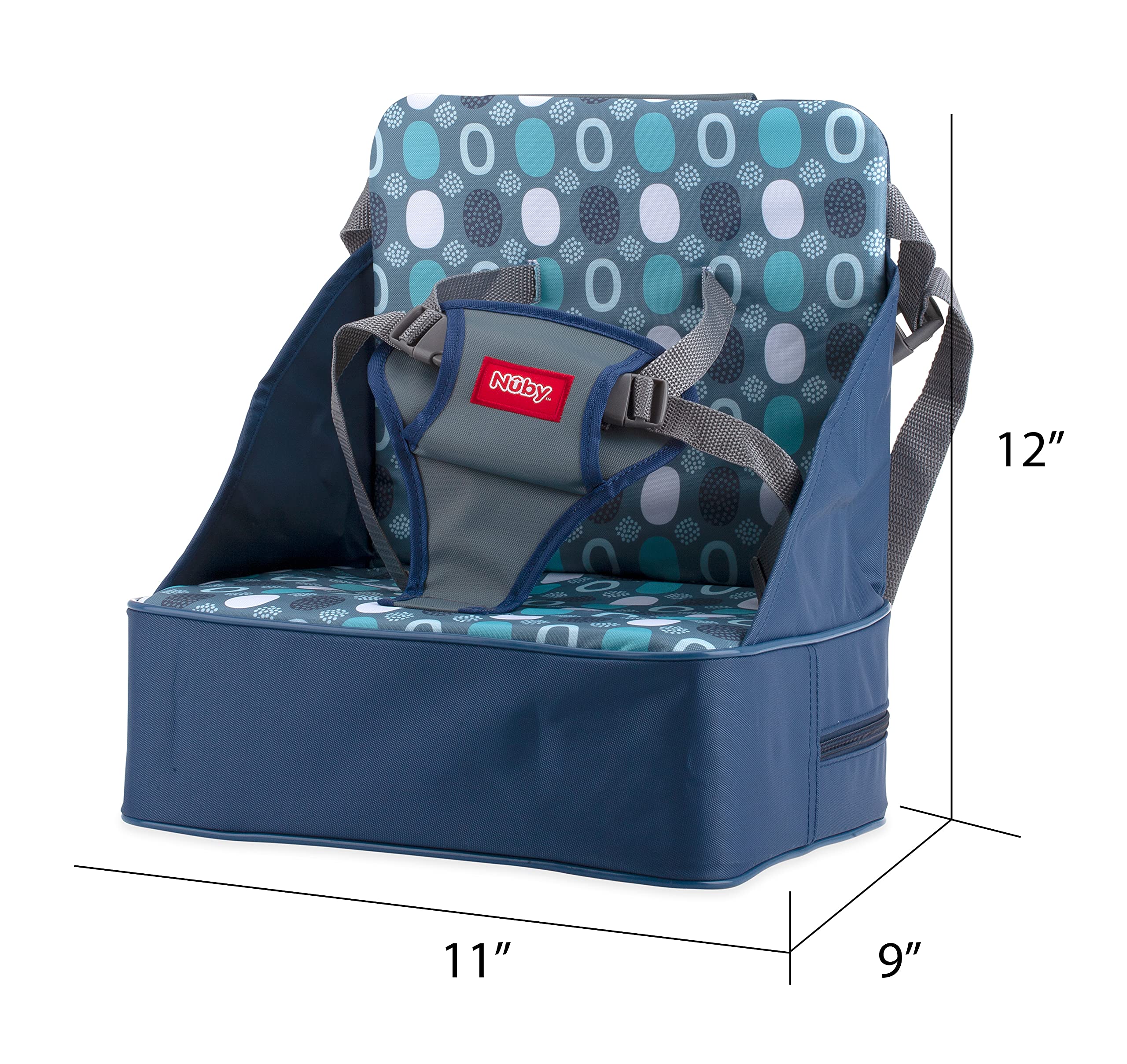 Nuby Easy Go Booster Seat - Travel Booster Seat for Babies and Toddlers - Holds Up to 35 Pounds - 9+ Months - Blue