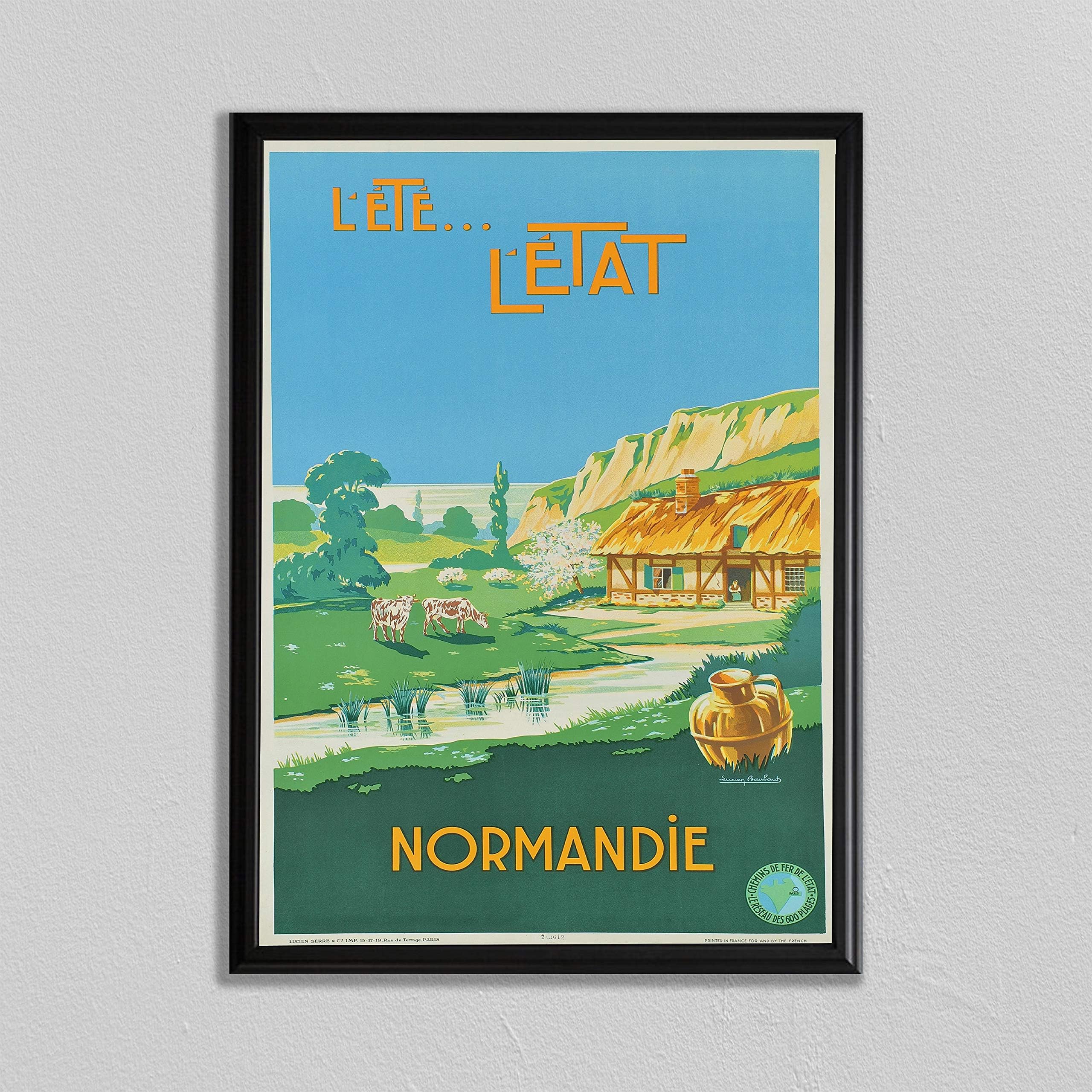 Normandy Print Bretagne Art Beach Wall Normandie France Wall Art 8x10 12x16 16x20 18x24 24x36