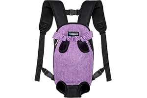 PetAmi Dog Carrier Backpack, Adjustable Dog Pet Cat Front Carrier Backpack | Ventilated Dog Chest Carrier for Hiking Camping Travel, Sling Bag for Small Medium Dog Cat Puppies, Small, 5-9 lbs, Purple