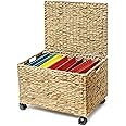 Amazon.com: Trademark Innovations Rolling File Box Wicker File Cabinet ...