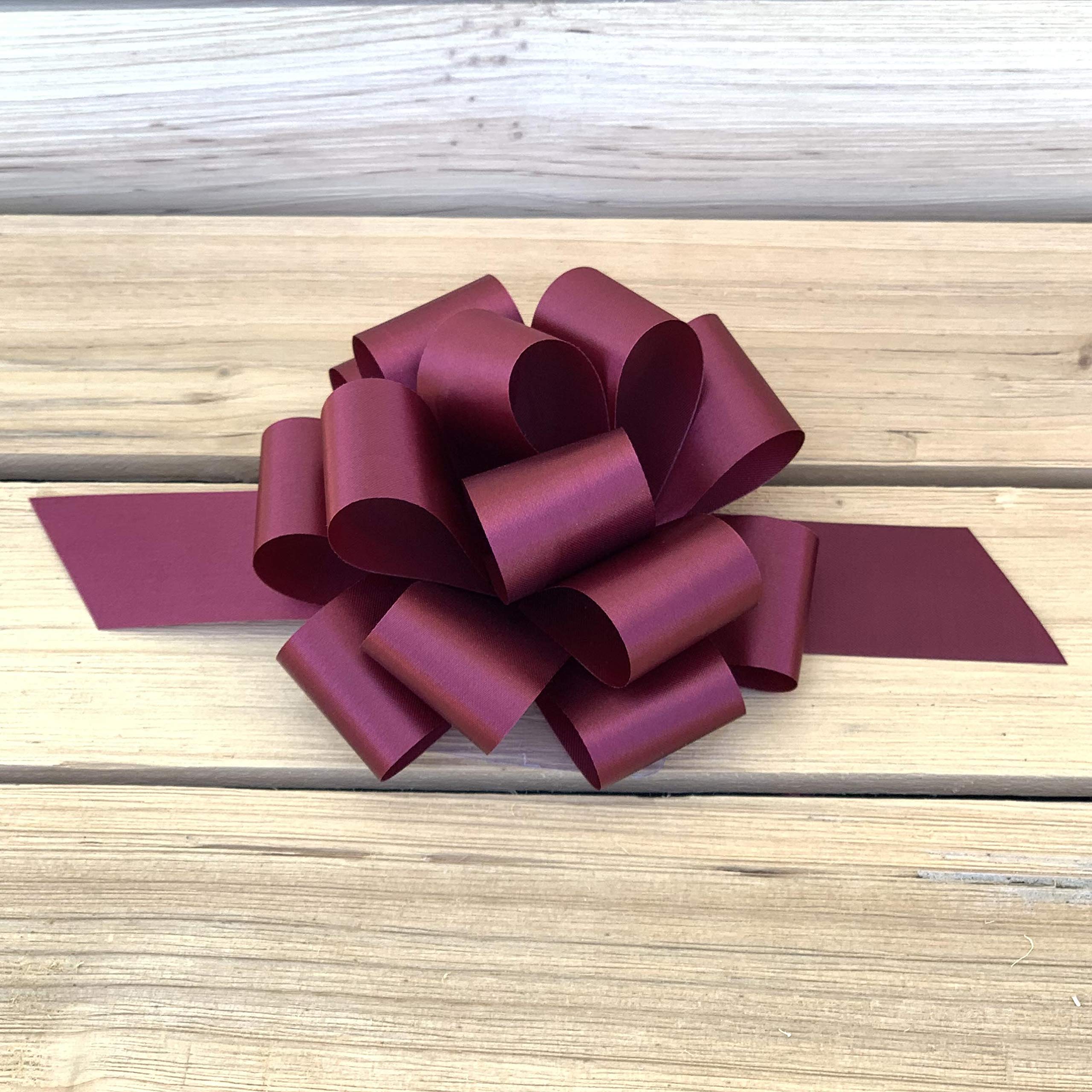 Burgundy Christmas Gift Pull Bows - 5 Wide, Set of 10, Xmas, Birthday, Presents, Wreath, Swag, Garland, Gift Basket, Fundraiser, Decoration, Fall, Valentine\'s Day