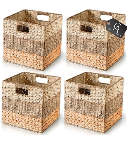 CHI AN HOME 12x12 Storage Cube Bins Wicker Storage Basket for Cube