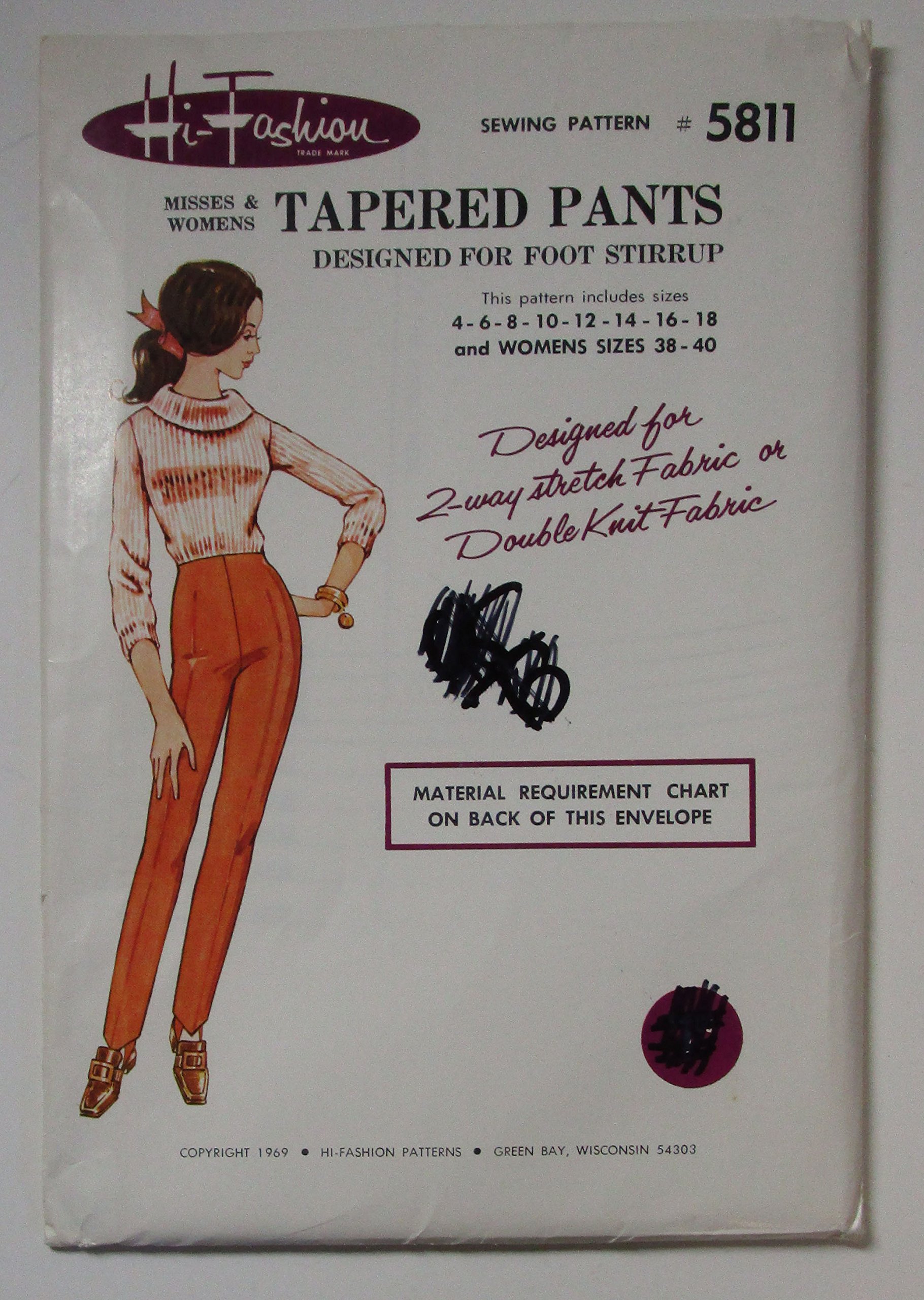 Hi Fashion # 5811 Tapper Pants Designed 