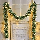 Lvydec 16.4ft Artificial Christmas Garland Decoration, Lighted Pine Garland Soft Greenery Garland with 50 LED String Lights for Holiday Party Decoration, Outdoor/Indoor Use