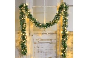 Lvydec 16.4ft Artificial Christmas Garland Decoration, Lighted Pine Garland Soft Greenery Garland with 50 LED String Lights for Holiday Party Decoration, Outdoor/Indoor Use