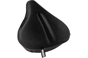 Bikeroo Comfort Bike Seat Cushion - Padded Gel Cover for Exercise, Mountain & Road Bikes, Universal Fit for Peloton & Stationary Bikes