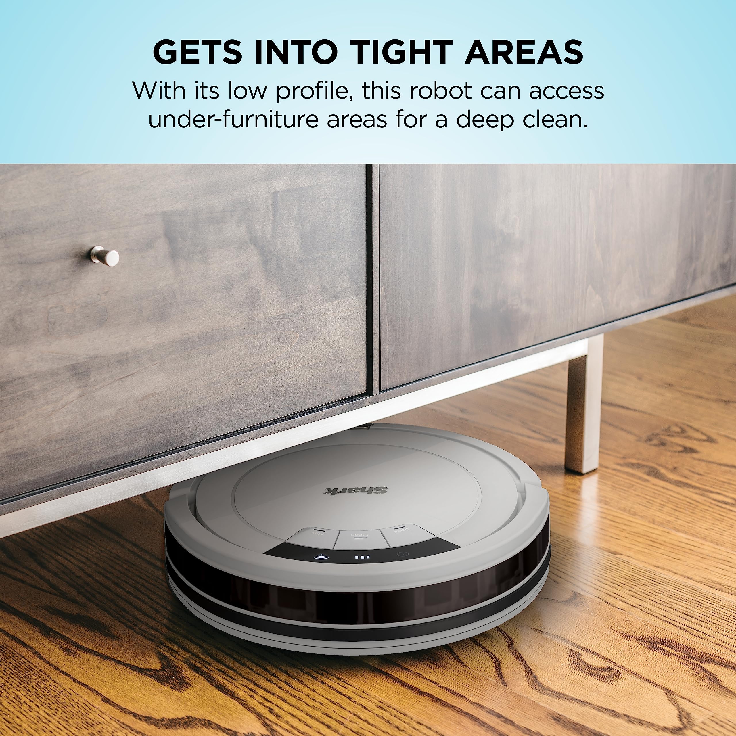 Shark AV752 ION Robot Vacuum, Tri-Brush System, Wifi Connected, 120 Min Runtime, Works with Alexa, Multi Surface Cleaning, White - View 4