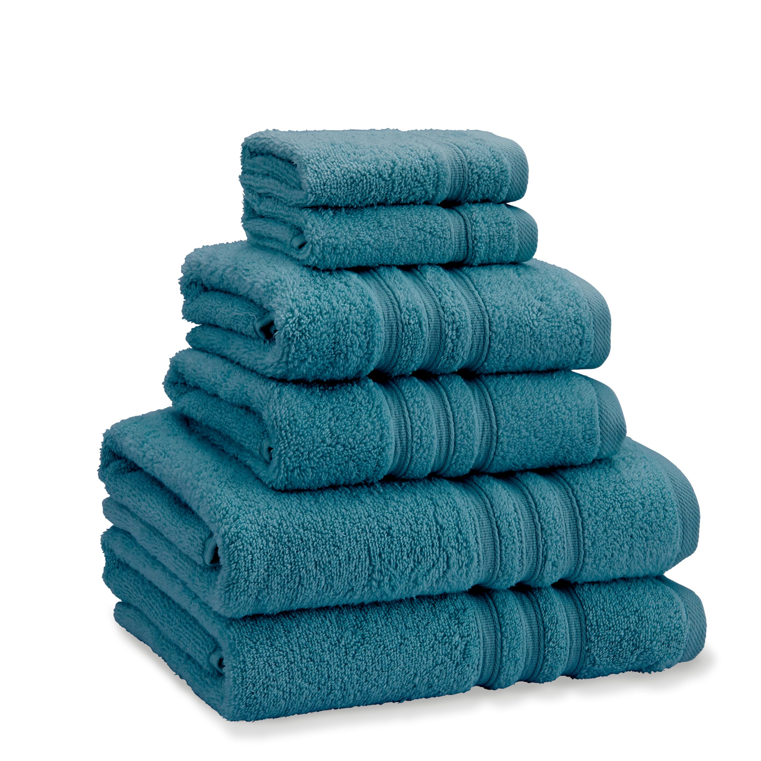 Catherine Lansfield Zero Twist Cotton 6 Piece Towel Bale Set Teal Green