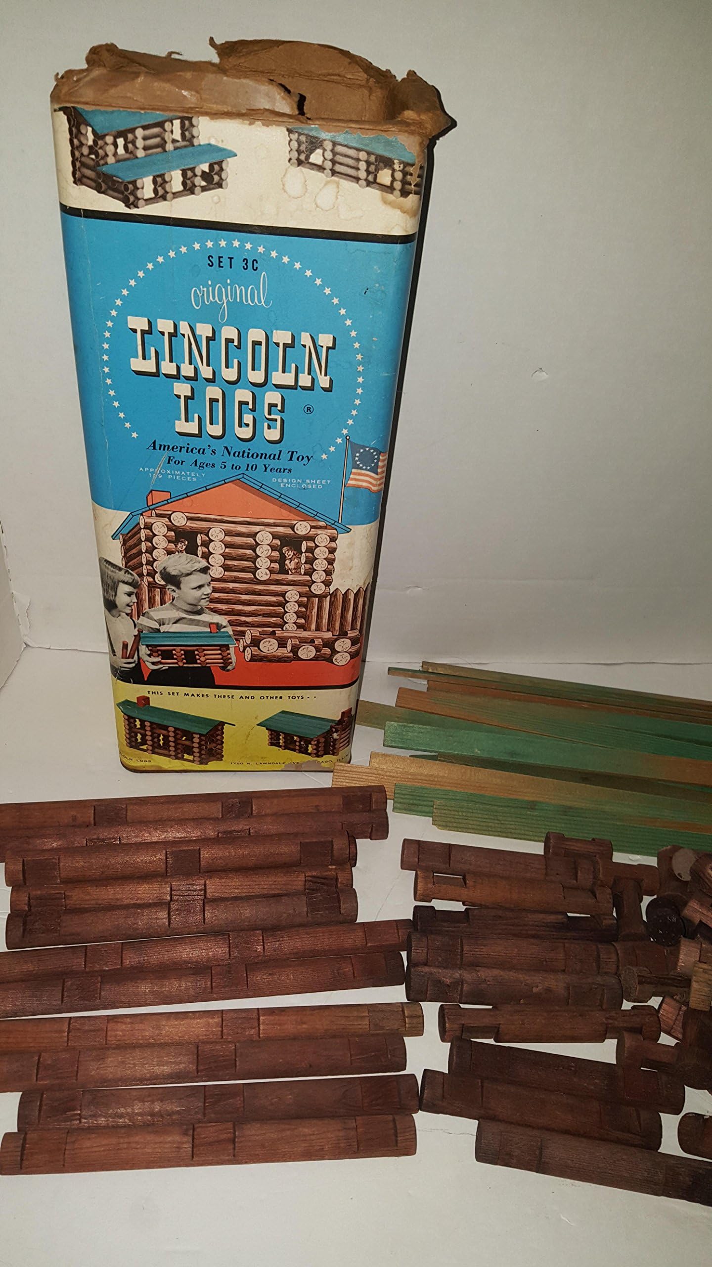 Large Lot of Lincoln Logs Replacement Parts